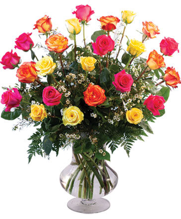 24 Mixed Roses Vase Arrangement  in Conneaut, OH | MORRIS FLOWERS & GIFTS
