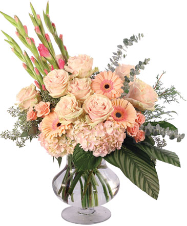 Gladly Pastel & Pink Flower Arrangement in Conneaut, OH | MORRIS FLOWERS & GIFTS