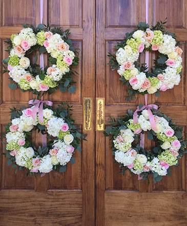Pinky Greens Hydrangea Wreath in Conneaut, OH | MORRIS FLOWERS & GIFTS