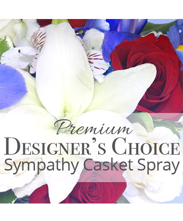 Premium Sympathy Casket Spray Premium Designer's Choice in Conneaut, OH | MORRIS FLOWERS & GIFTS