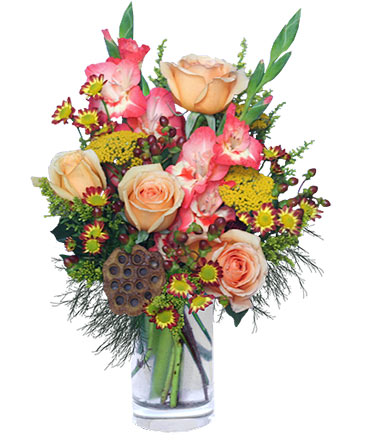 PEACHY KEEN Vase of Flowers in Conneaut, OH | MORRIS FLOWERS & GIFTS