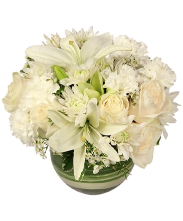 White Bubble Bowl Vase of Flowers in Conneaut, OH | MORRIS FLOWERS & GIFTS